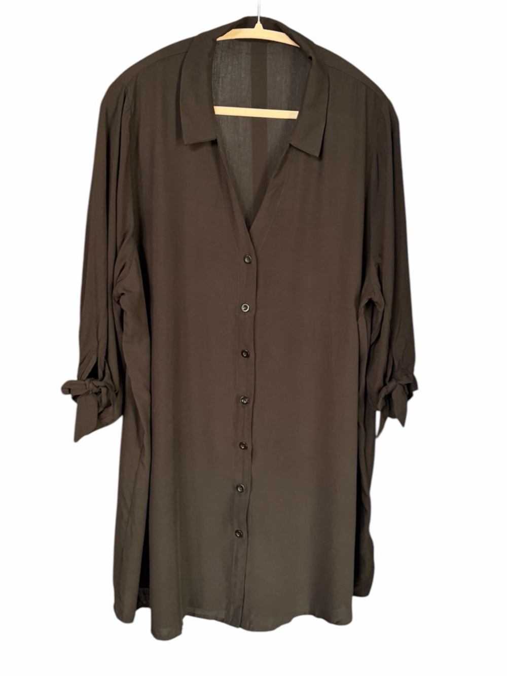 Cupshe Black Button-Front Swim Cover-Up